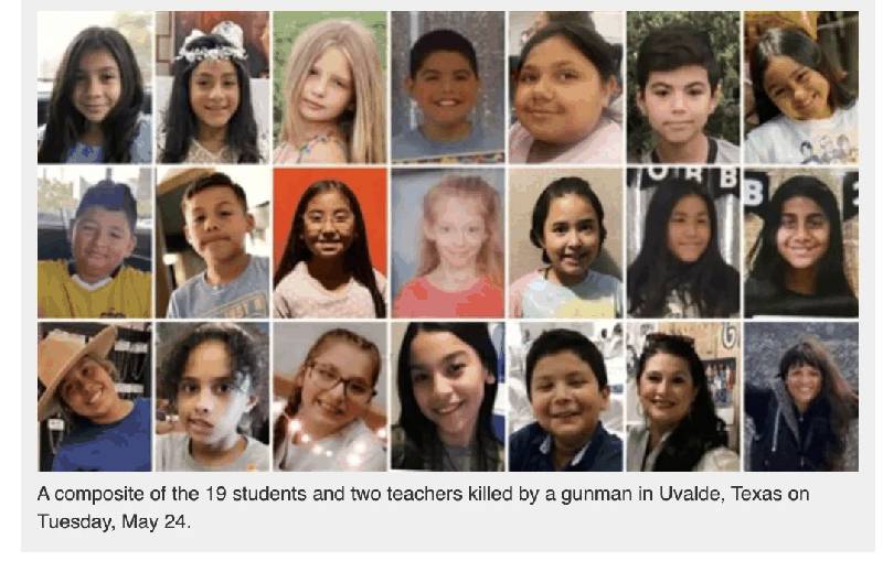 Composite of the 19 students and two teachers killed at Uvalde